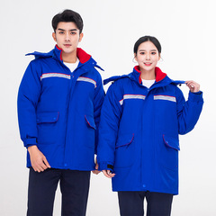 Winter anti-static patch pocket workwear cotton-padded inner liner detachable cold-proof jacket for workshop safety clothing with reflective strips