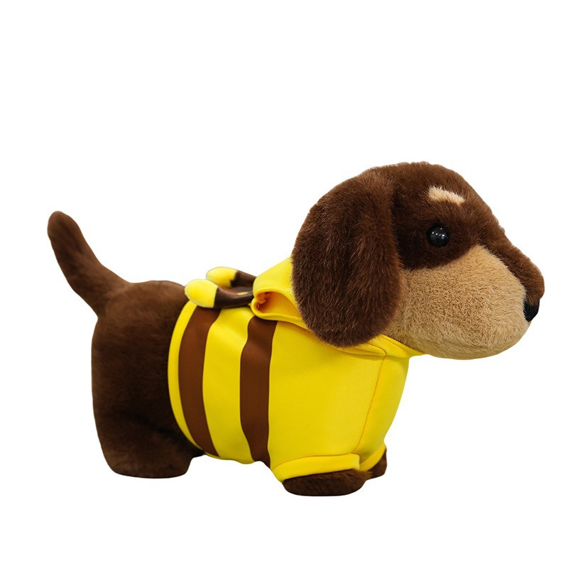 Muñeco de Peluche Perro Salchicha con Ropa de Abeja image 6