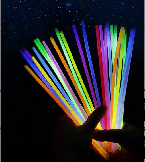 Paquete de 100 varillas fluorescentes + 2 cintas adhesivas