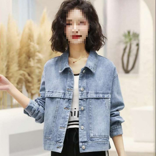 Women's Jeans Jacket 2025 Spring and Autumn Korean Style Loose Fashion Trendy Short-Sleeve Simple Letter Embroidered Top