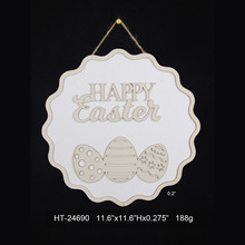 新款复活节木制鸡蛋木片彩蛋木质工艺品儿童diy手绘装饰品现货