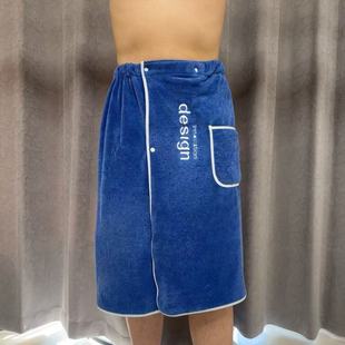 Factory wholesale high density coral fleece men's towel bath skirt suit snap soft thick absorbent lint-free
