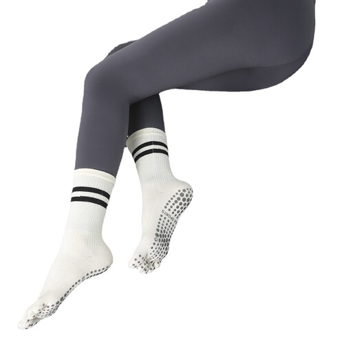 Professional non-slip yoga socks with mid-length heel for women's five-finger socks sweat-absorbent ins trendy sports Pilates toe socks