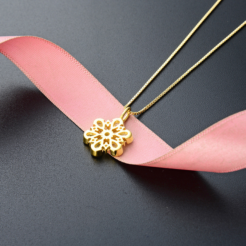 925 plata esterlina floral colgante colgante de piedra de micropartículas mujeres moda versátil transfronteriza flor amazónica cadena clavícula