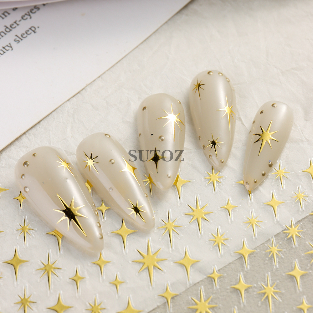 Modern Style Four Eight-Pointed Stars Plastic Nail Decoration Accessories 1 Piece display picture 5