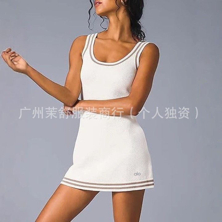 alo网球运动连衣裙女2025新款针织速干修身显瘦训练防晒裙|undefined