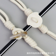 柏熙棉绳牛角扣长尾珍珠皮草棉袄公主裙国风纽扣手工编织卫衣配件