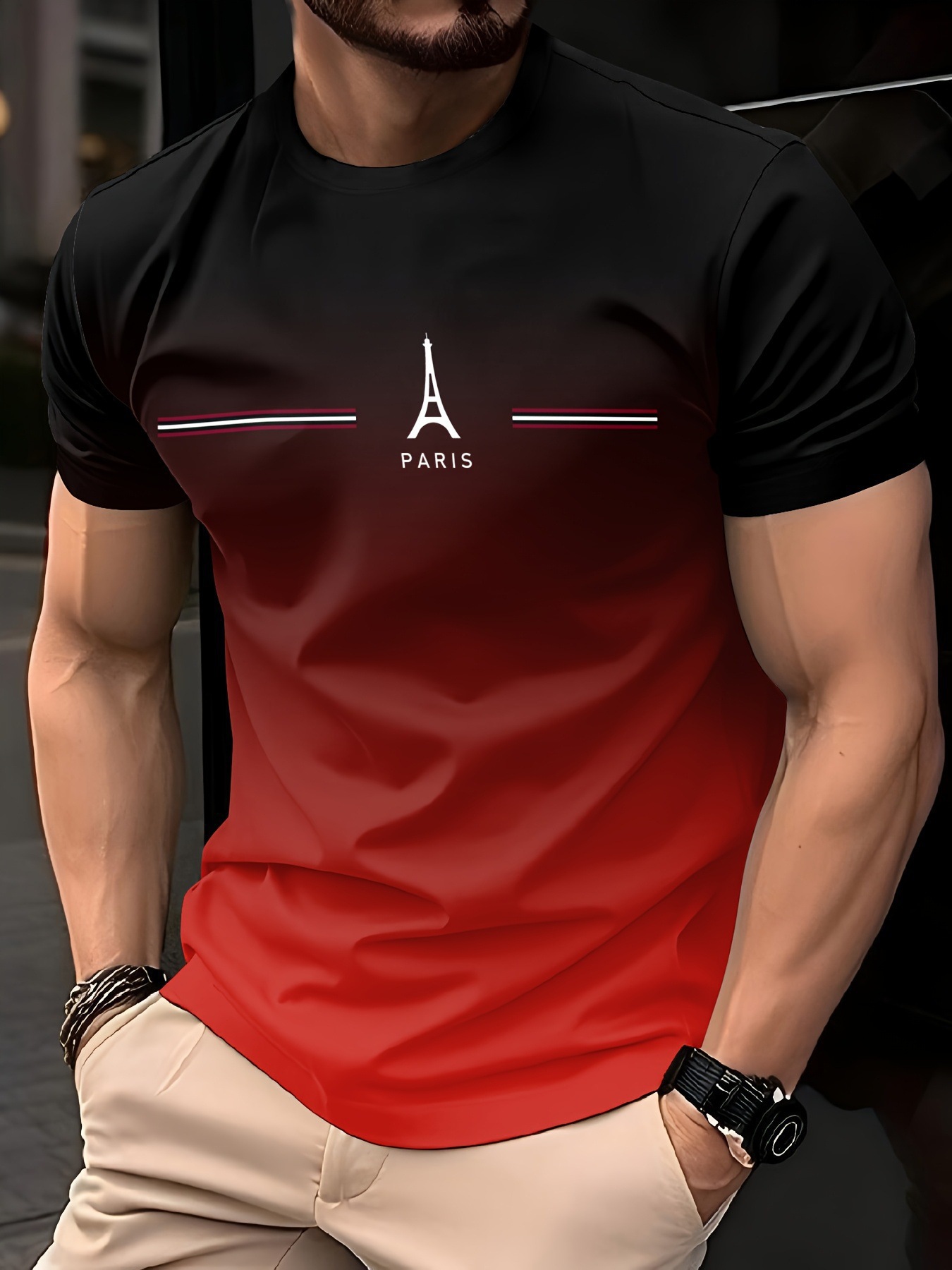 Summer Casual Fashion Men's T-Shirt Trendy 3D Printed Short Sleeve Top Los Angeles Los Angeles Simple Style_viptrois.com