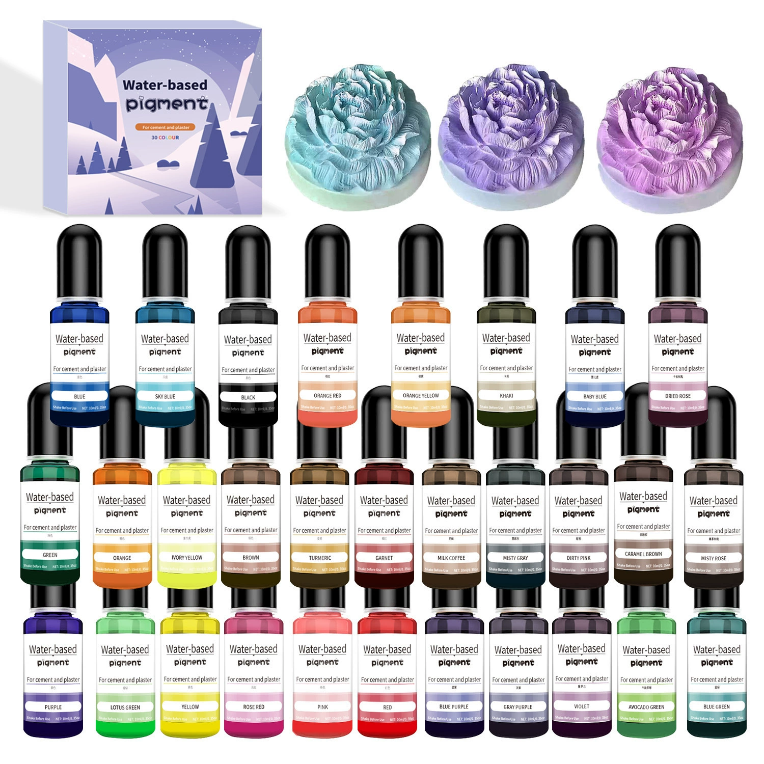 30 Color 10mlDIY гипсовый цемент водорастворимый цвет эссенции гипс специальный цветной пигмент на водной основе
