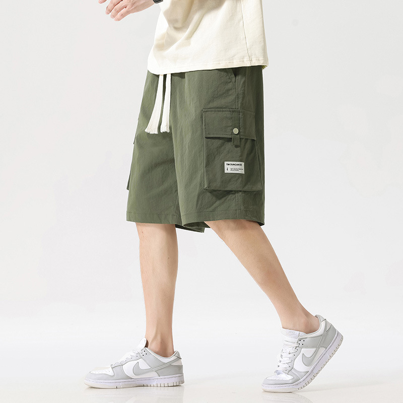 Men's Summer Cargo Shorts Multi-Pocket American Style Trendy New Cargo Japanese Casual Loose Beach Shorts Men