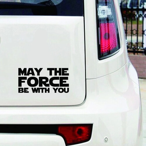 Cross-border reflective car stickers may the force be with you English letters car body rear window glass stickers