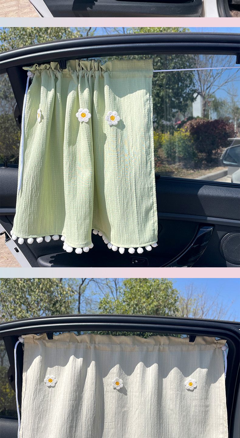 Fresh and Simple Car Window Sunshade Curtain, Sun Protection, All-Season Pull-Out Curtain with Suction Cups, Car Interior Privacy Curtain for Sleeping