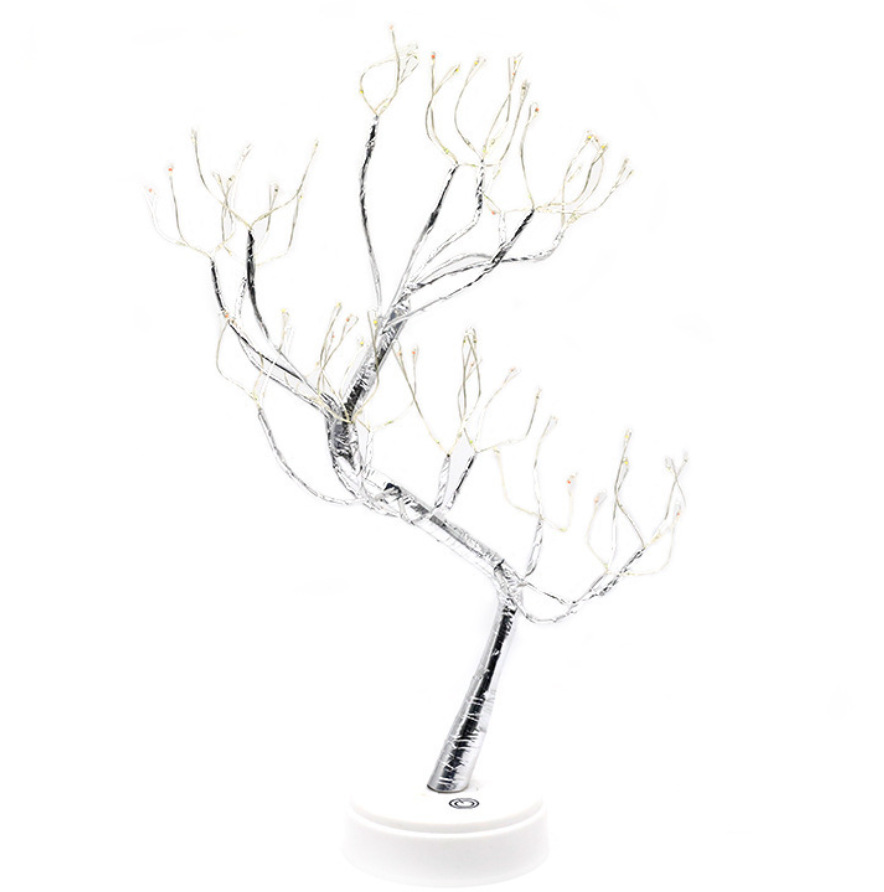 Lámpara de árbol pequeño transfronterizo LED, alambre de cobre, decoración de árbol de perlas, luz de color, decoración de atmósfera de gypsophila, luz de noche