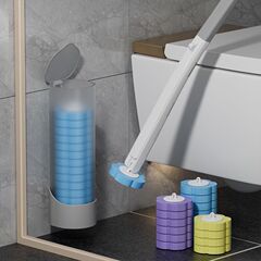 使い捨てトイレブラシスポンジ交換ヘッドトイレ洗浄ブラシセット死角のない家庭用トイレブラシ