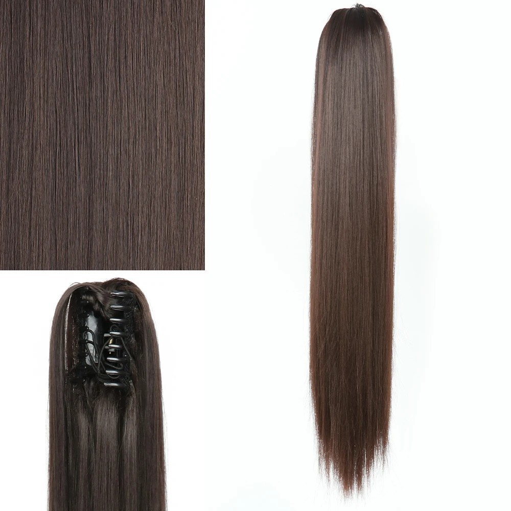 Haarverlängerungen Clip-On Pferdeschwanzperücken für Frauen Langes Haar Simulationshaar Langes glattes Haar Internet-Promi-Pferdeschwanz-Clip-On-Perücken_voghion.com