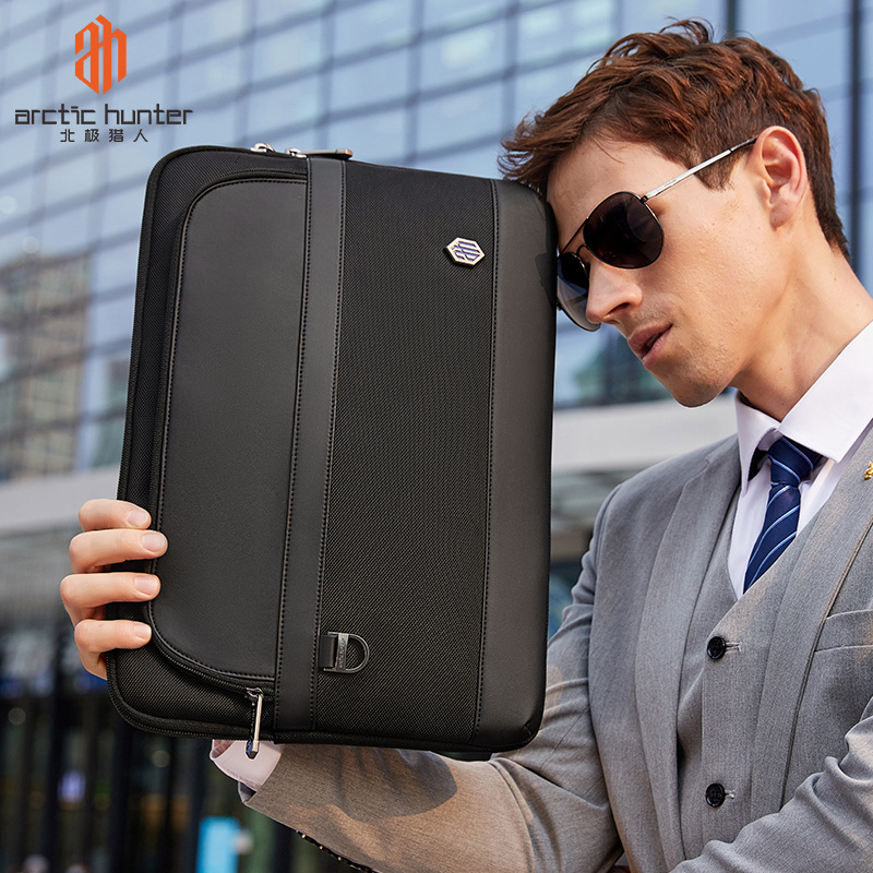 新品预售手提电脑袋商务休闲公文包简约防泼水涤纶包内胆包