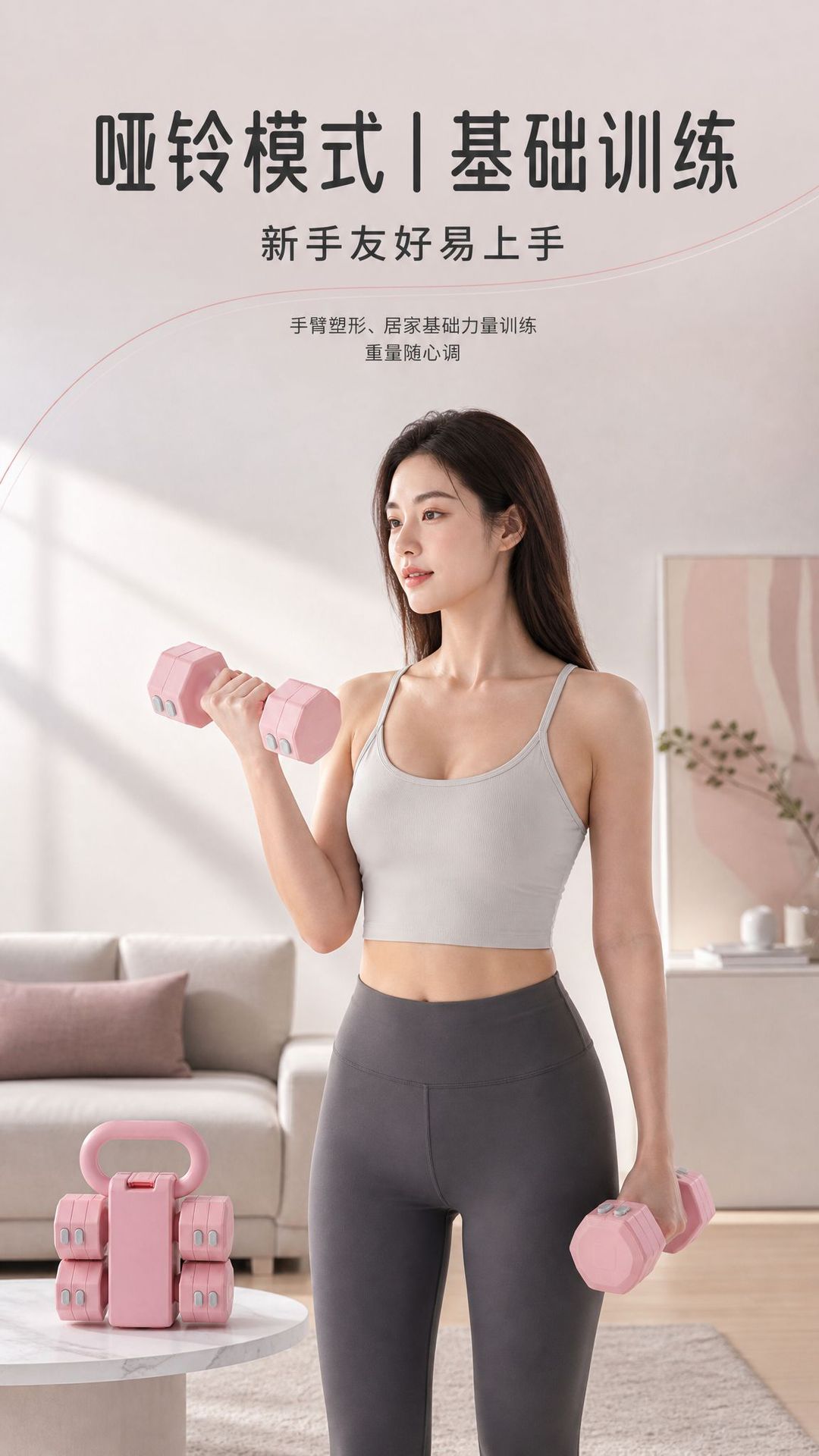 Factory Direct New Women's Fitness Dumbbell Set Removable Rubber Coated Weight Plates Home Adjustable Weight Training Equipment