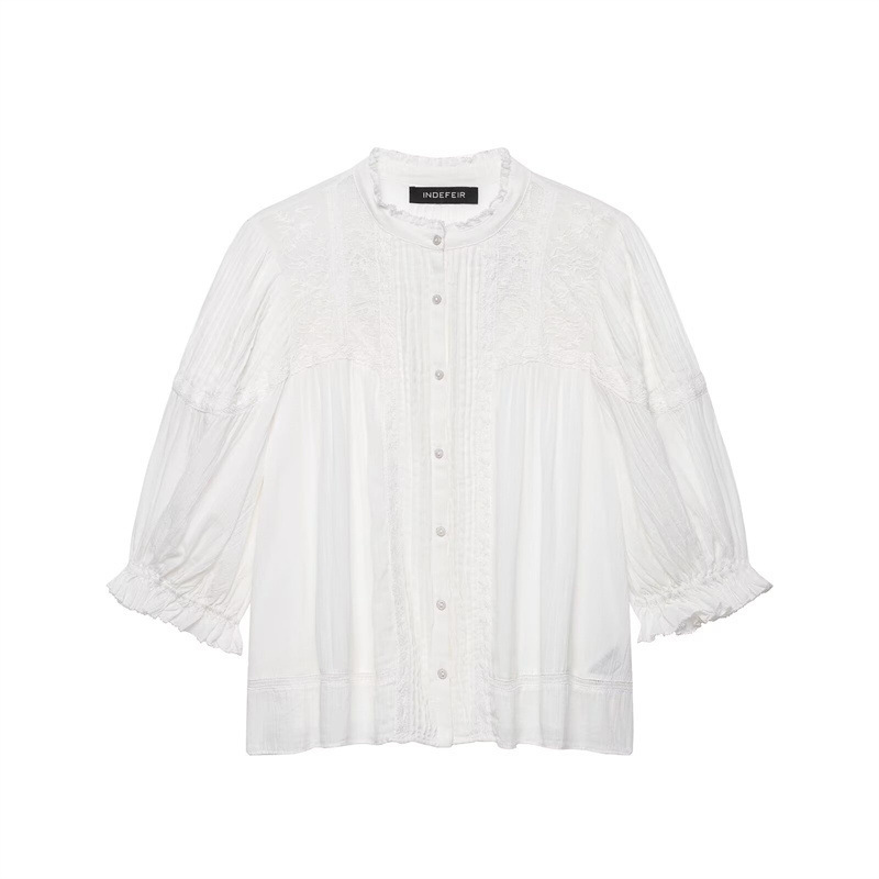 Cross-Border Aliexpress 2026 Spring New Women's Clothing Solid Color Romantic Style Cotton Shirt 7521044712 Cross-Border Aliexpress 2026 Spring New Women's Clothing Solid Color Romantic Style Cotton Shirt 7521044712