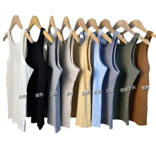 TOT classic women's I-shaped cotton vest multi-color knitted elastic small suspenders European and American style outer wear bottoming top