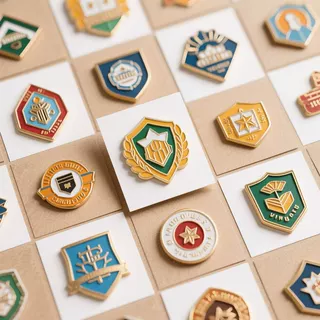 学院风金属徽章定制 珐琅烤漆工艺校徽社团纪念胸章文创定做