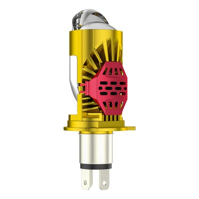 Motorcycle H4 super bright LED lens laser matrix headlight modified three-claw accessories bulb far and near light integration (Ön faralar) - m01j-single