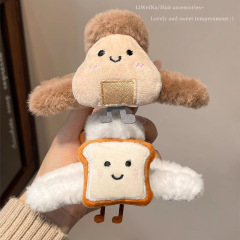 可爱面包饭团毛绒发夹女后脑勺盘发抓夹鲨鱼夹子大号发卡头饰秋冬