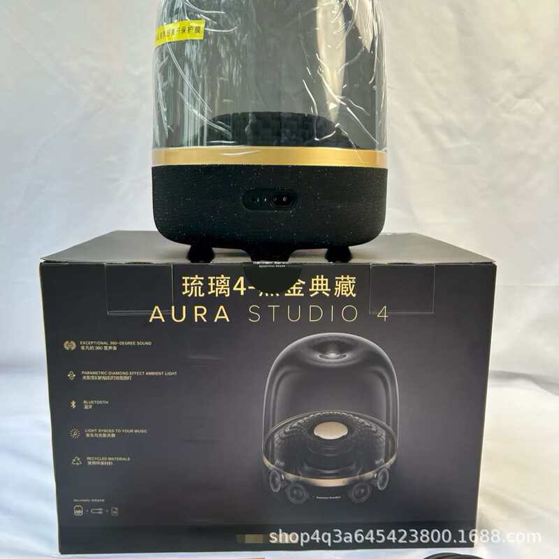 Harman Kardon Glass 4Th Generation Home Audio Bluetooth Speaker Desktop Sound Card Theater Aura Studio4