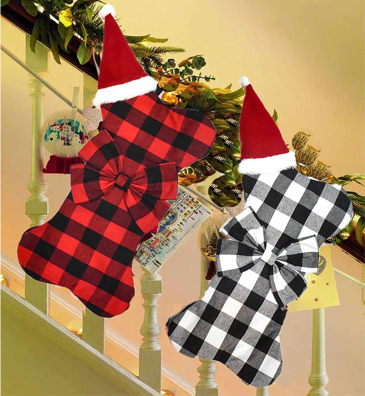 Christmas Fashion Plaid Polyester Party Hanging Ornaments display picture 2