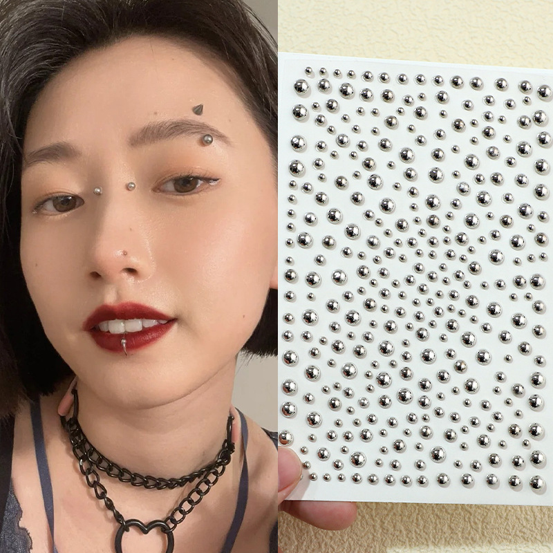 Cross-Border Hot Selling Large Fake Nose Nail Lip Nail Cross-Border Baby's Breath 320 Acrylic Diamond Stickers Face Decoration Pearl Stickers