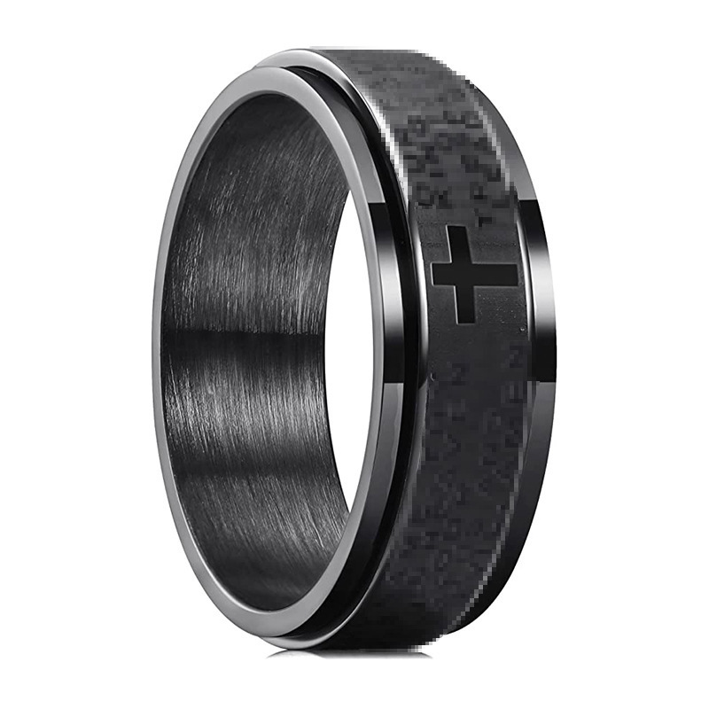 Xinghe Amazon supply self-motivation inspirational text titanium steel rotatable ring hand jewelry manufacturers wholesale Xinghe Amazon supply self-motivation inspirational text titanium steel rotatable ring hand jewelry manufacturers wholesale