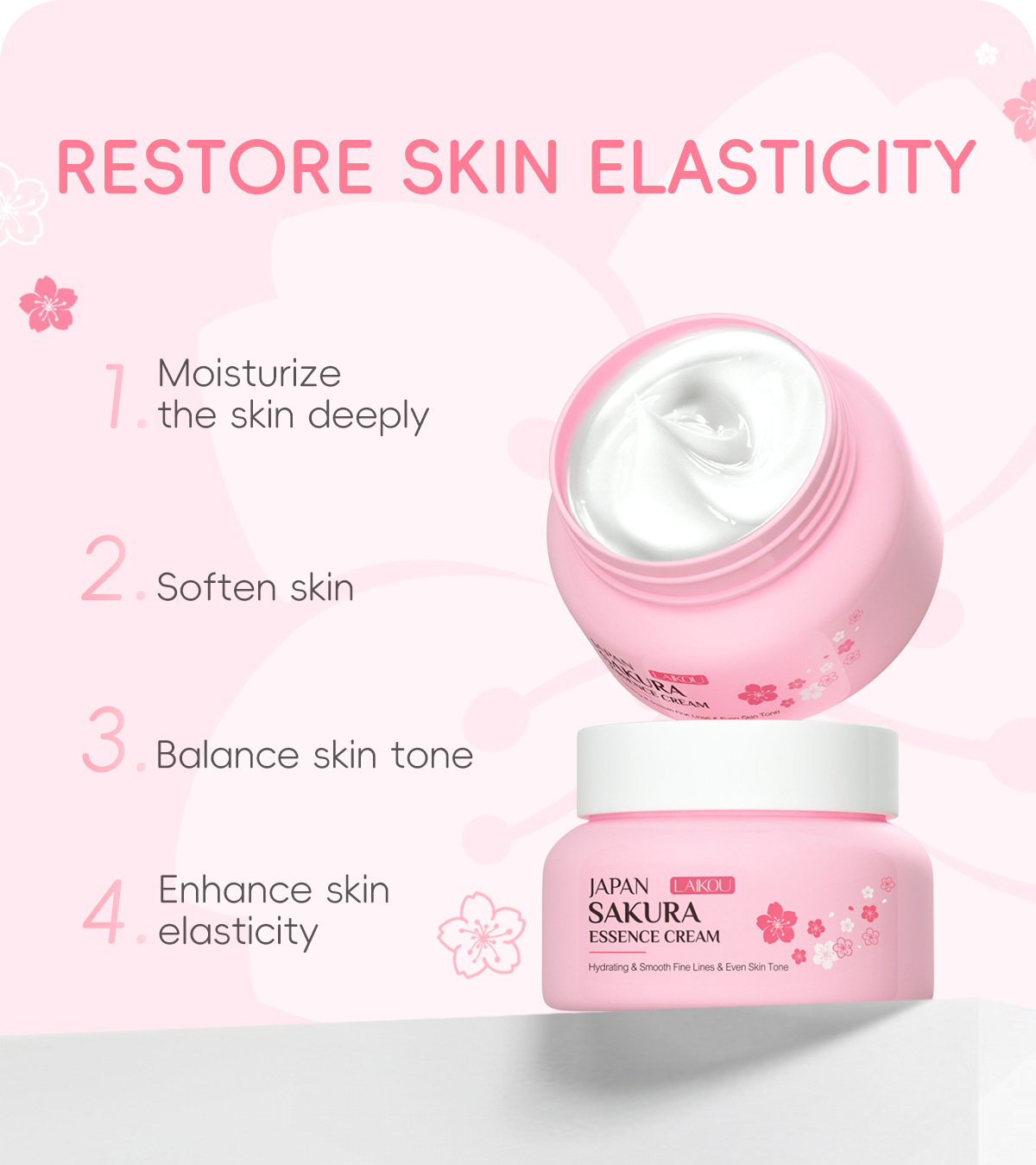 LAIKOU Cherry Blossom Essence Cream 60g, Autumn and Winter Moisturizing, Hydrating and Nourishing, in stock from the manufacturer undefined