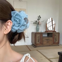ライトガーゼローズグリッパー、高級感、シンプルでエレガント、シャーククリップ、ヘアピン、ヘアアクセサリー、新しいスタイル