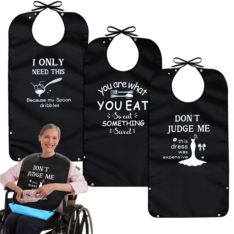 Amazon's Best-Selling Cross-Border Supply Bib for the Elderly to Prevent Dirt When Eating, Waterproof and Oil-Proof Saliva Napkin for the Elderly