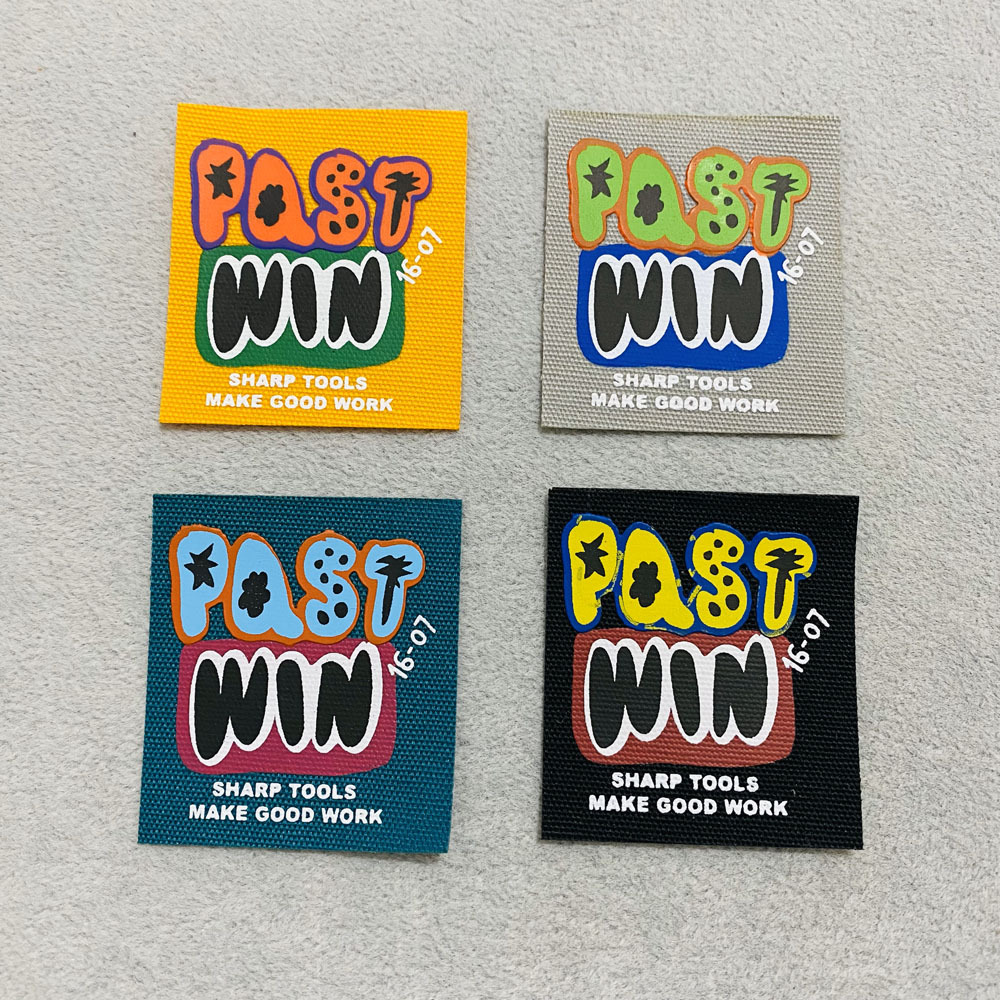 新款热烫印潮流设计英文现货织唛布标服饰鞋袜包包布贴手工DIY