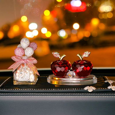 Car ornaments car perfume ornaments a generation - red-apple-diamond-pink-balloon-perfume-holder-large-five-petal-flower
