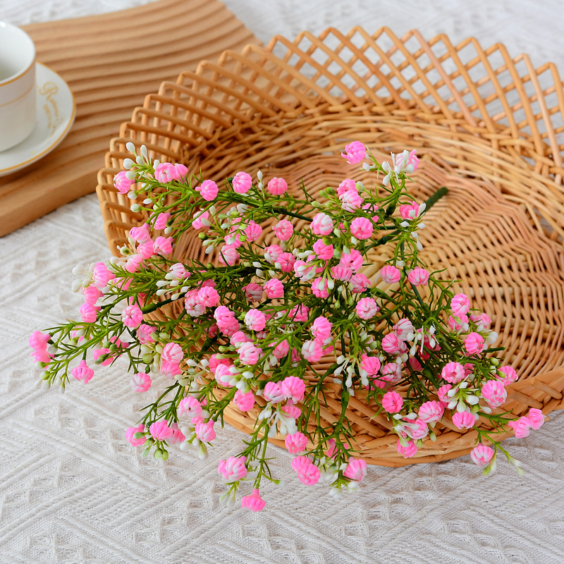 Flor artificial estrellada corazón plástico ramo boda decoración del hotel Planta artificial flor artificial brote flor artificial