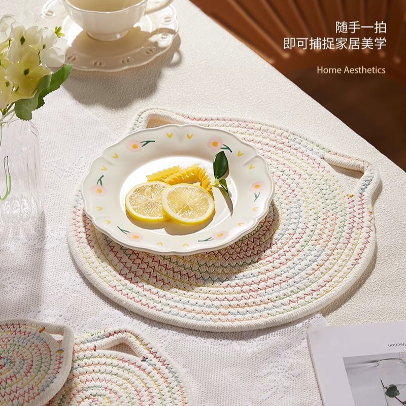 Cojín de aislamiento térmico conjunto de cojín de mesa resistente a quemaduras cojín de mesa doméstico cojín de taza resistente a altas temperaturas cojín de mortero cojín de platos creativos cojín de platos cojín de platos