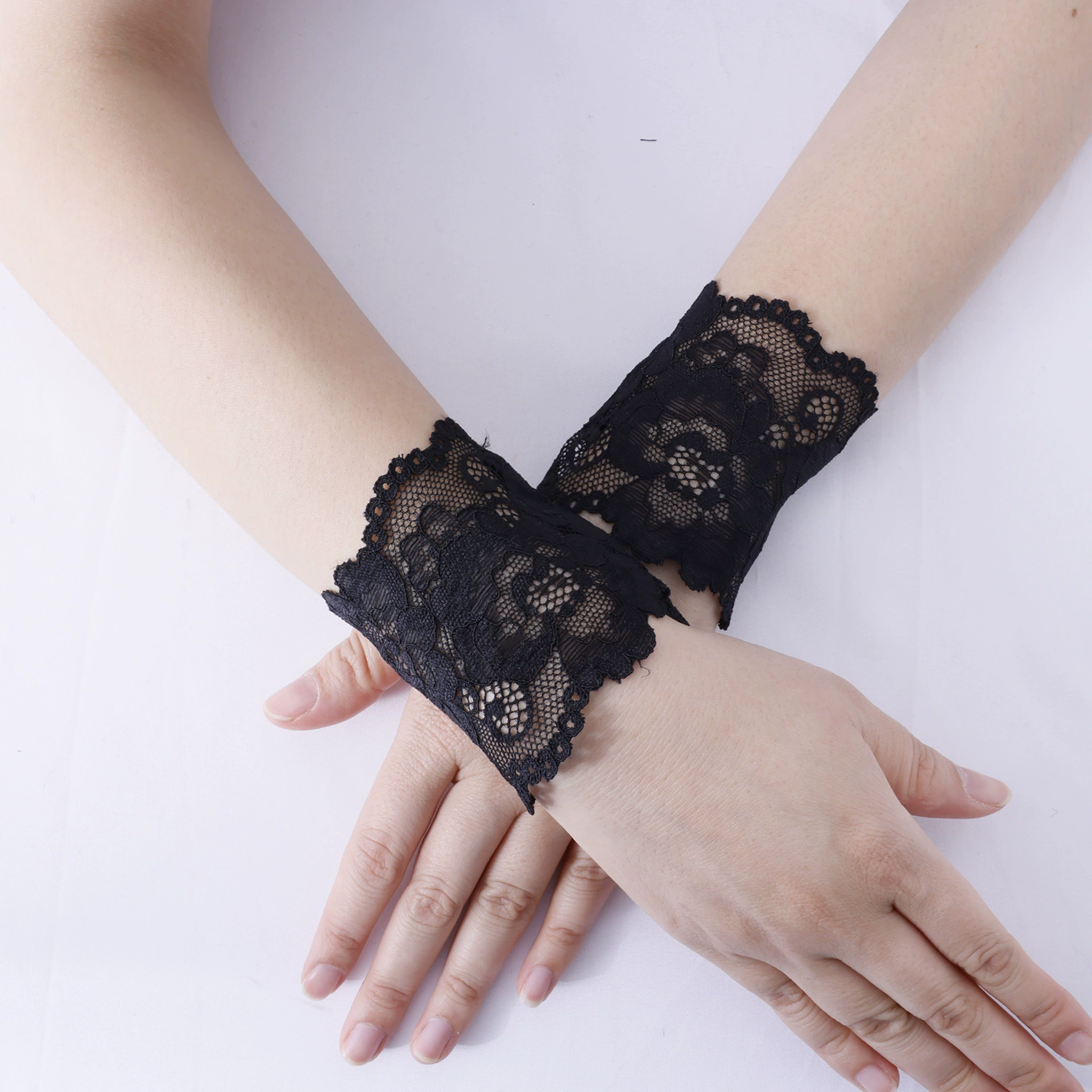 Кружевные манжеты в стиле Лолиты, защита от солнца, короткие эластичные подтяжки на запястье для женщин, закрывающие шрамы и татуировки