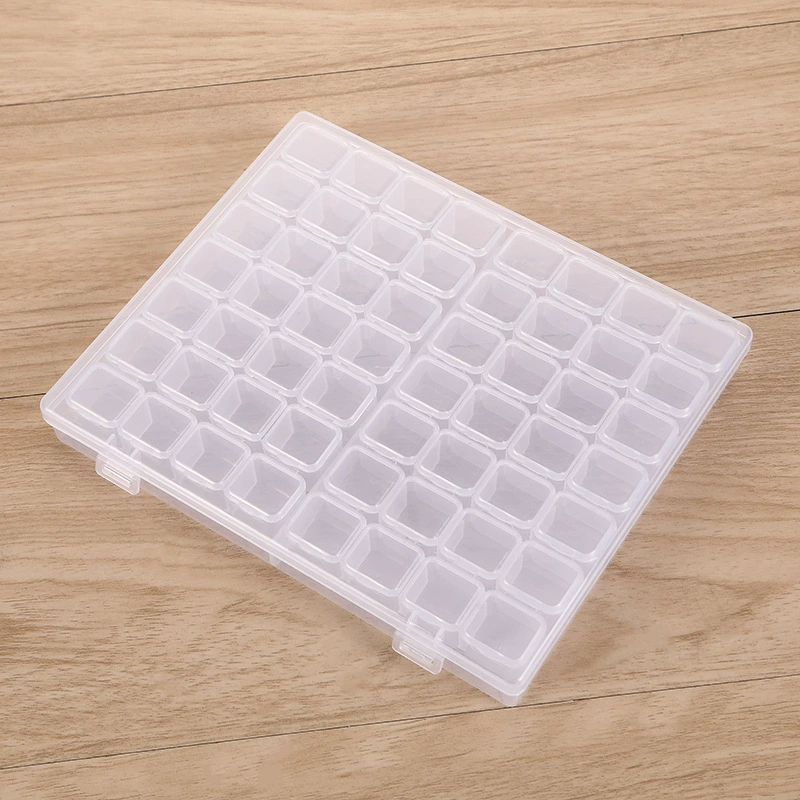 Коробка сверла для дизайна ногтей не протекает, дрель прозрачная коробка для украшений для ногтей коробка для сверла 56 небольших аксессуаров ящик для хранения искусства для ногтей оптом