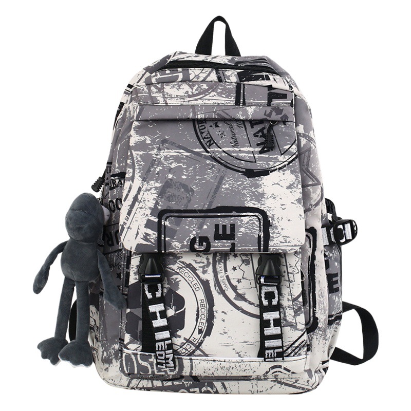 Mochila de mujer japonesa Harajuku de gran capacidad para estudiantes de secundaria bolsa de escuela de los hombres de moda fresca casual todo partido Mochila deportiva