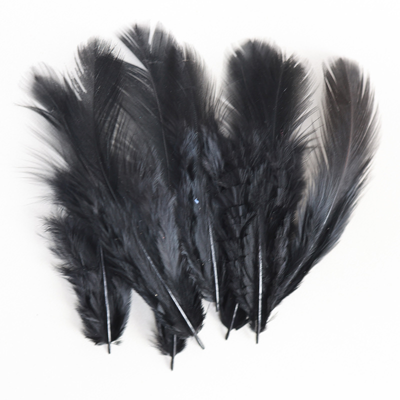 Plumas negras al por mayor diy materiales hechos a mano bolsas accesorios accesorios para niños jardín de infantes creativo curso de arte