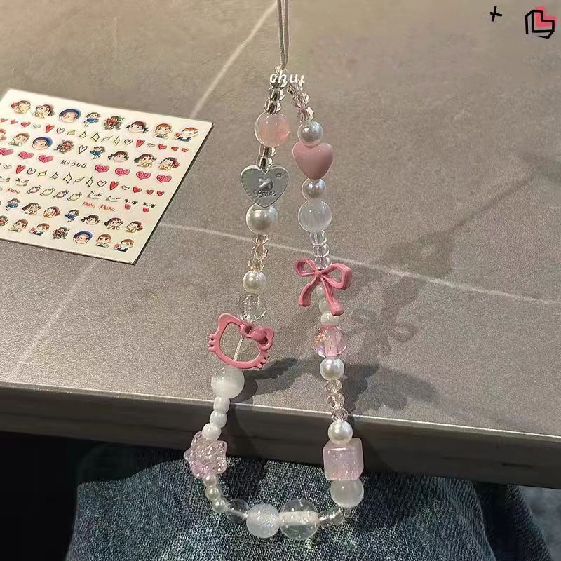 少女心HelloKitty貓手機殼鏈條ccd相機掛件配飾拍立得防丟手繩ins
