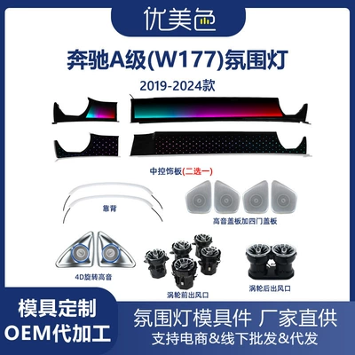 Car ambient lighting is suitable for Mercedes-Benz A-Class-W177-2019-2024
