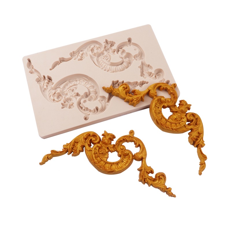 Molde de pastel de estilo europeo en relieve molde de silicona fondant ritmo seco borde de la torta molde para hornear molde epoxi DIY