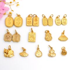 古法沙金小ペンダント新潮ひょうたんペンダントdiy手作りアクセサリーブレスレット手串アクセサリー材料