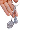 Metal small keychain for badminton, cartoon pendant with zipper, Birthday gift, wholesale