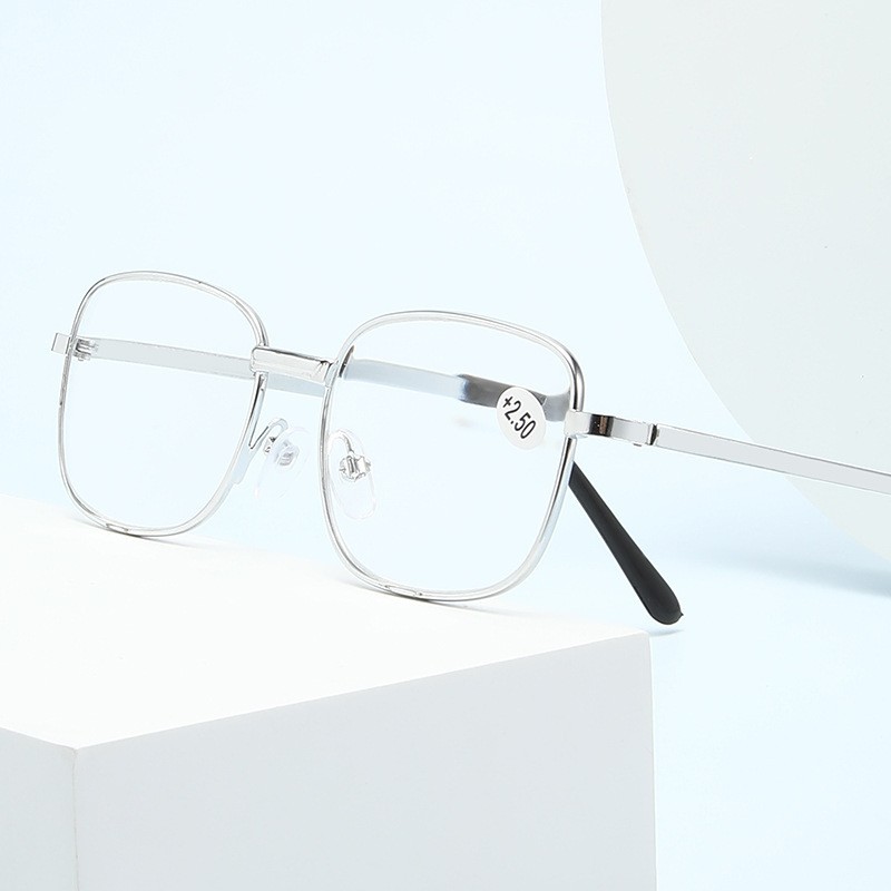 Gafas de lectura para hombres y mujeres, modelos rectos, puestos asequibles, gafas de metal económicas y duraderas, antifatiga, gafas de lectura grandes