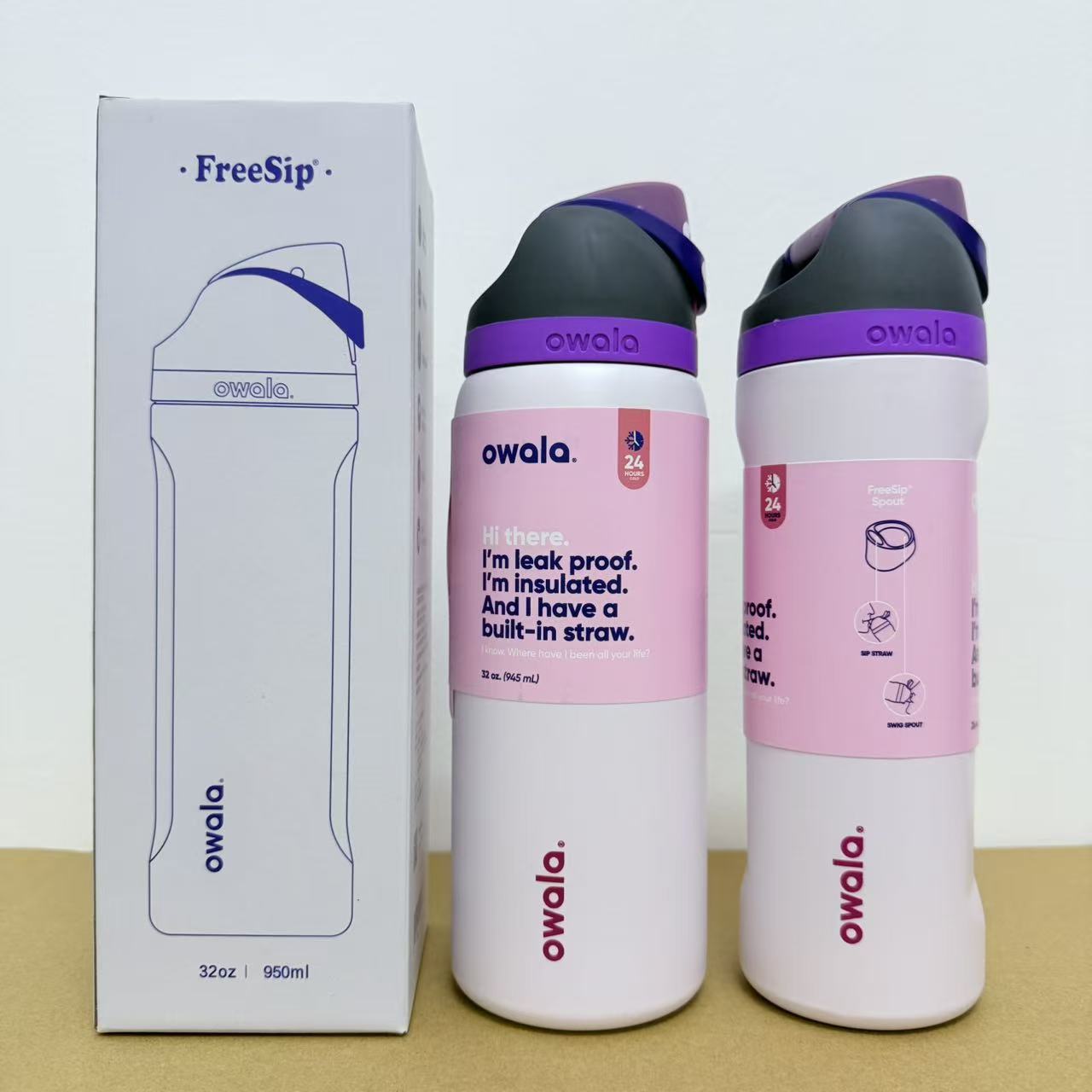 Owala en stock de gran capacidad portátil hervidor de agua al aire libre para hombres tazas de agua caliente de moda para mujeres tazas de fruta deportivas al por mayor