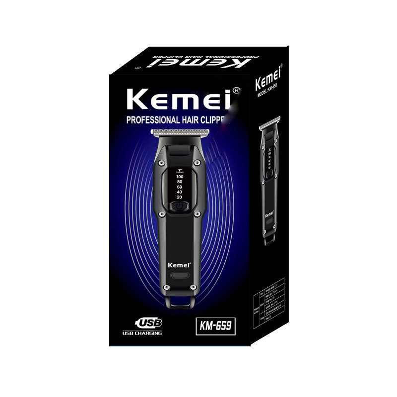 Kemei cortapelos eléctrico KM-659 Amazon popular cortadora de cabello profesional USB carga rápida peluquería cortadora de cabello
