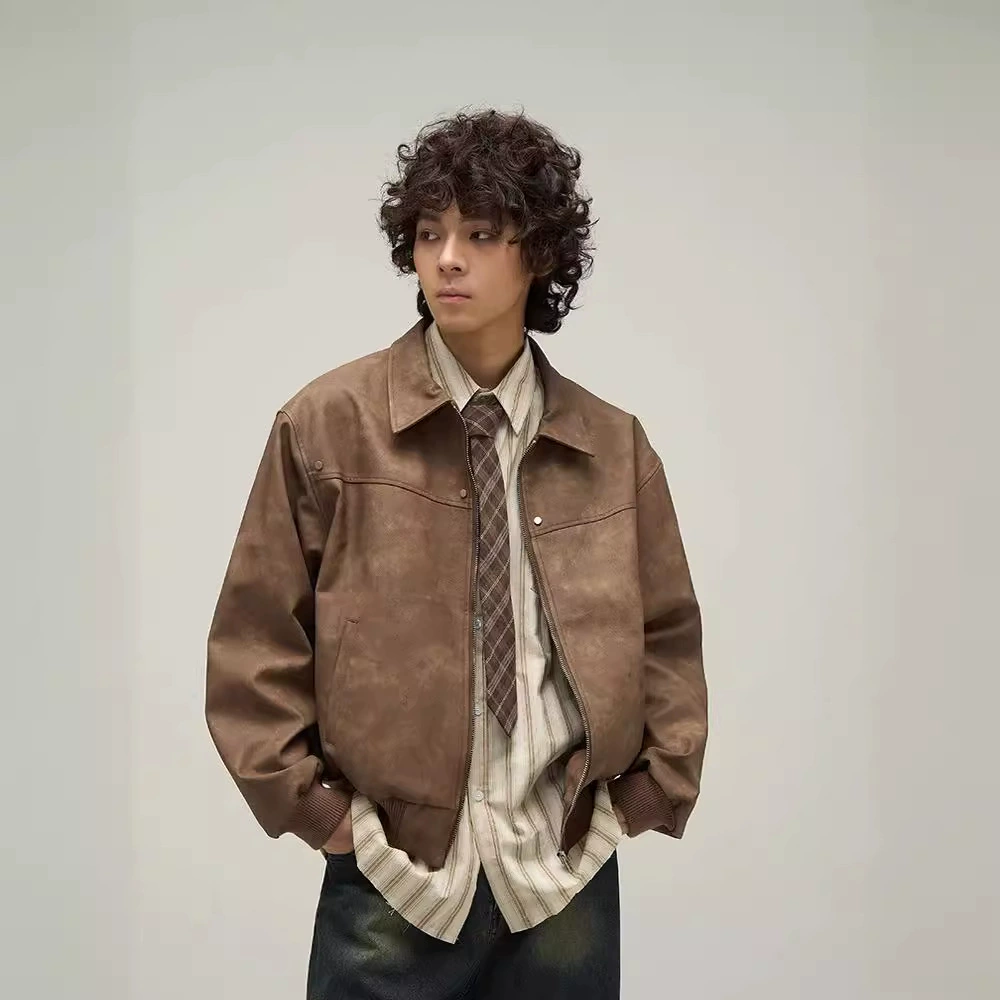Tide, autumn retro brown jacket, American style